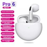 AirPods Pro 6 Hi-Fi Wireless Airbuds – Bluetooth 5.0 Earphones with Charging Case (Black / White) - Image 2